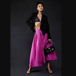 NWT Free People Emilia Full Skirt in Fuchsia Pink | Size S